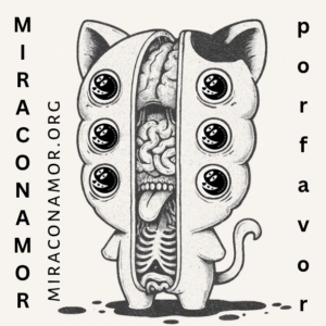 Sticker Mira con Amor Gato Interior